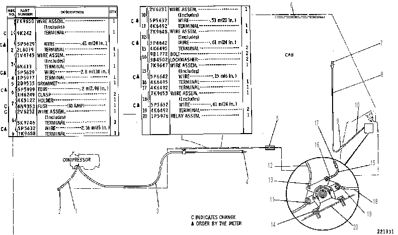 AIR CONDITIONER WIRING GROUP 1P4677 CAT