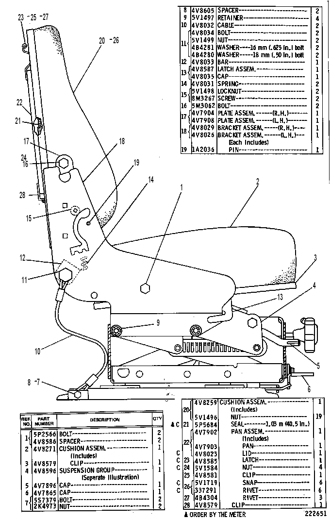 Сиденье на подвеске 3V8252 CAT