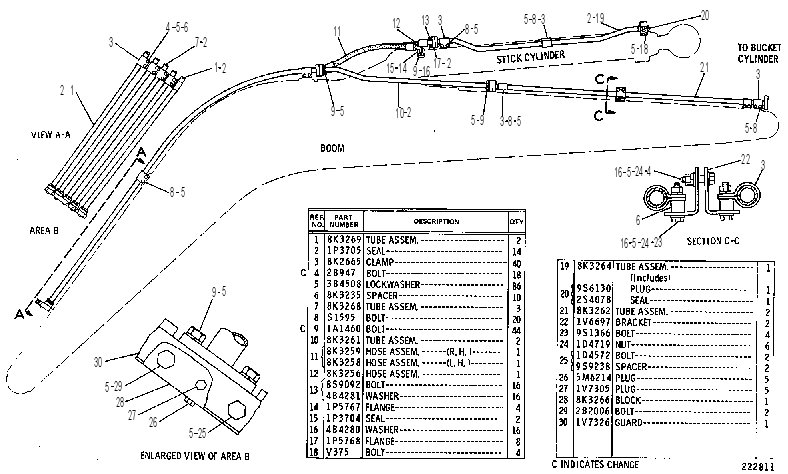 Трубопроводы стрелы 8K3282 CAT
