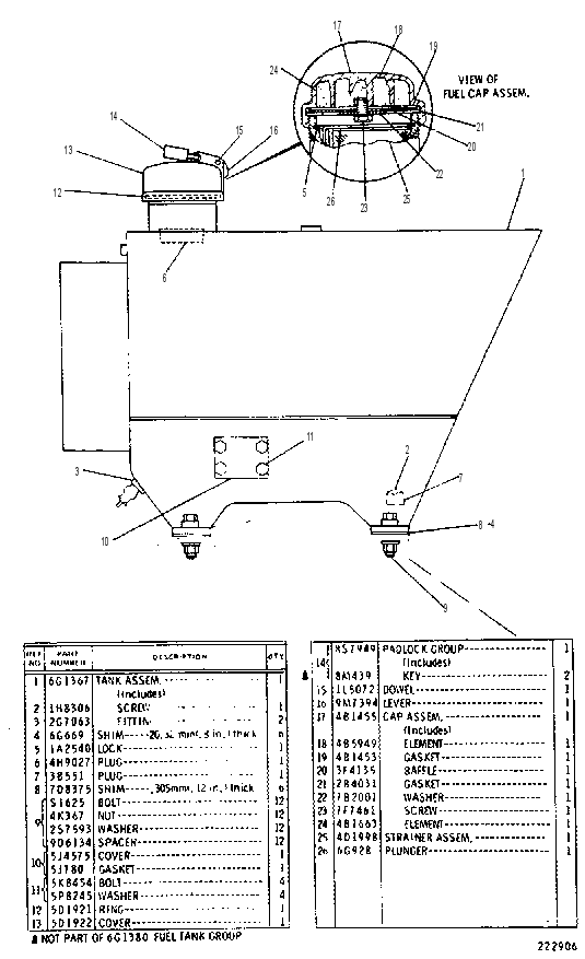 FUEL TANK GROUP 6G1380 CAT