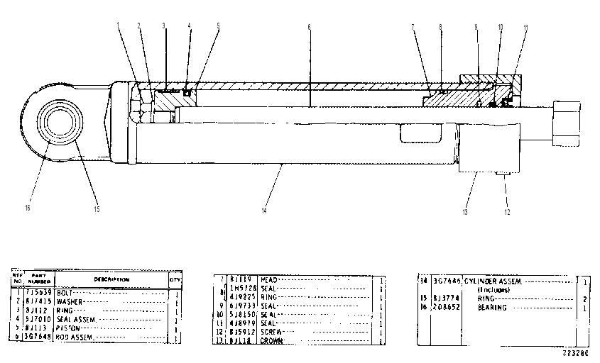 CYLINDER GP-STEER 3G7644 CAT
