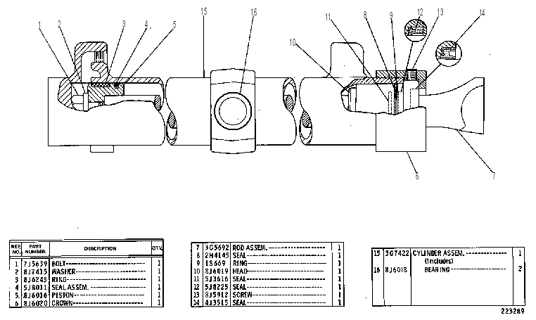 CYLINDER GP-BLADE LIFT 3G5227 CAT