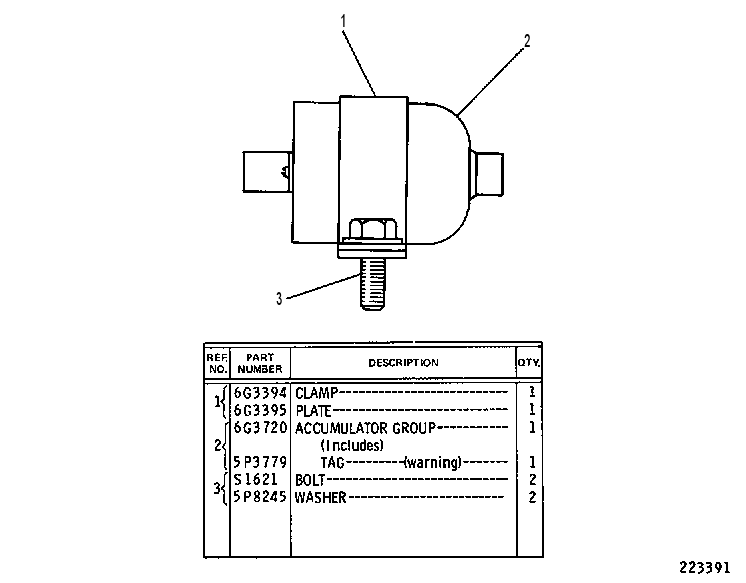ACCUMULATOR AND MOUNTING GROUP 6G3410 CAT
