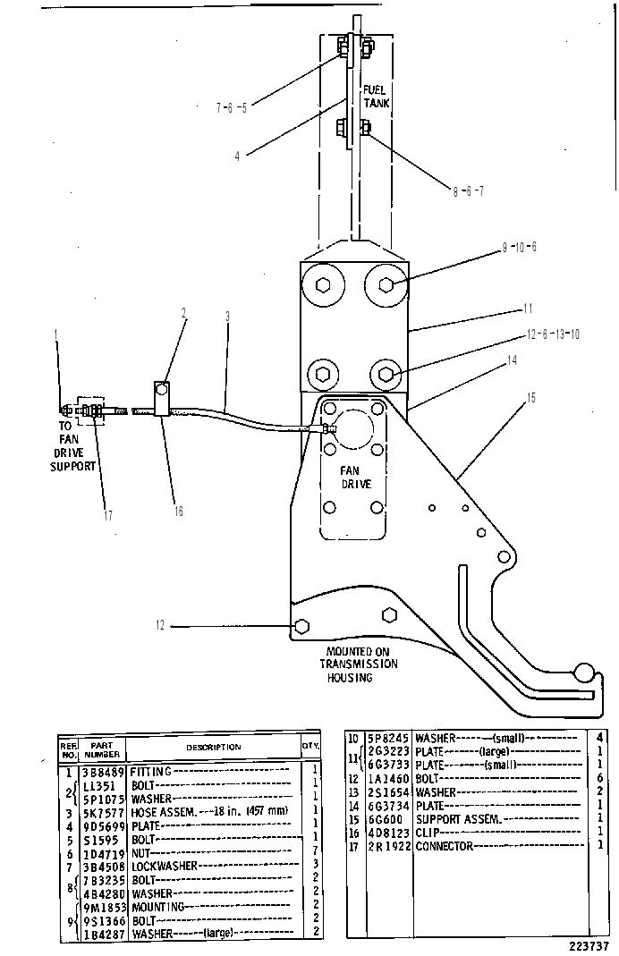 SUPPORT GP-ALTERNATOR & FAN 6G0660 CAT