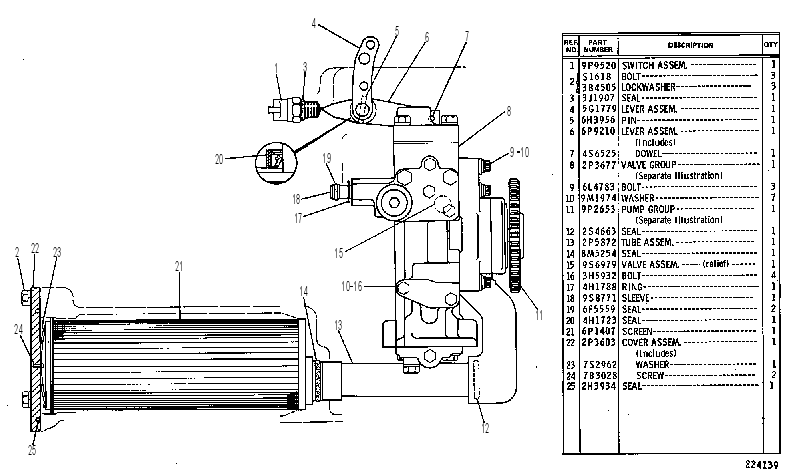 CONTROL GP-TMSN OIL SYSTEM 7G8653 CAT