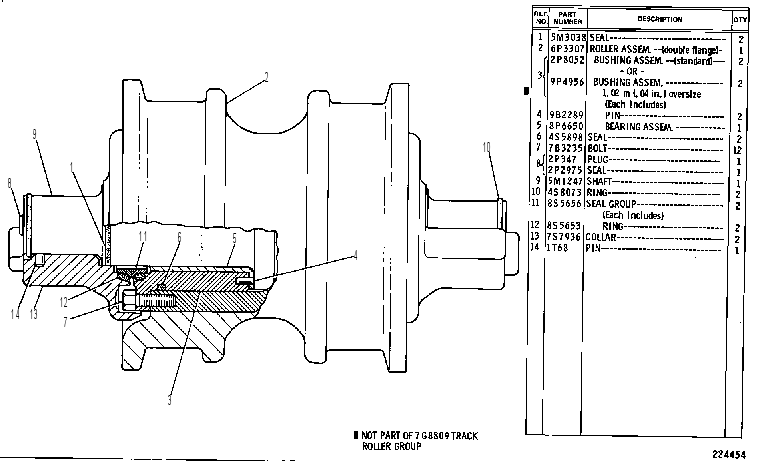 TRACK ROLLER GROUP 7G8809 CAT