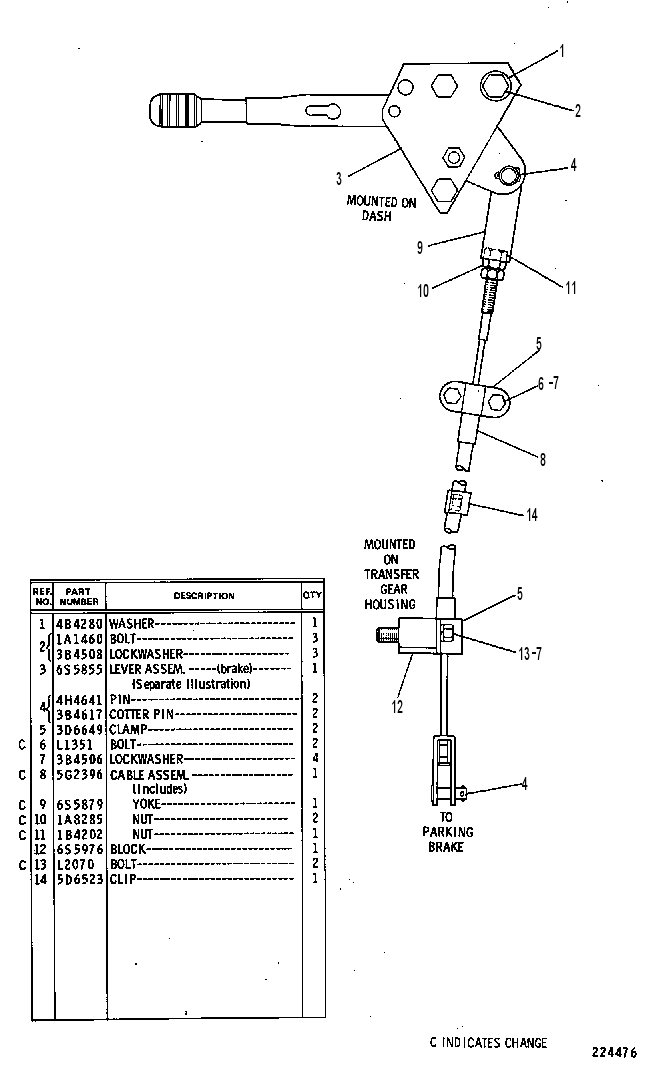 Управление стояночным тормозом 6S3307 CAT