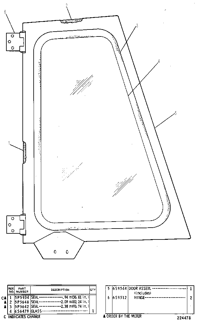 DOOR GP-RH 6S9555 CAT