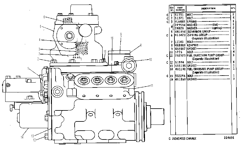 Регулятор и ТНВД 6N1676 CAT