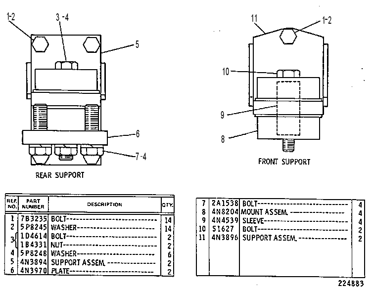 SUPPORT GP-ENGINE & TMSN 8N0118 CAT