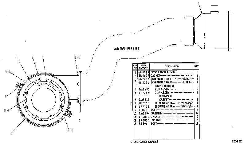 AIR CLEANER GROUP 4N9591 CAT