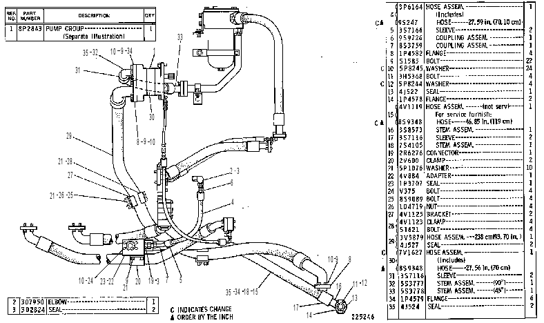 POWER TRAIN OIL LINES GROUP 1V5955 CAT