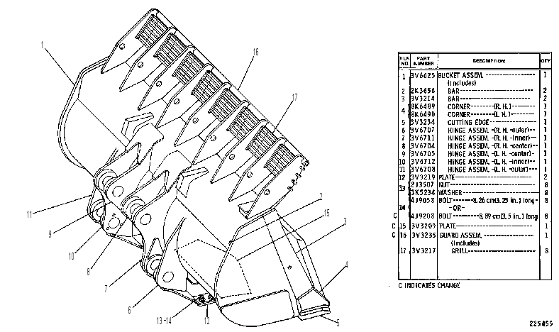 ROCK BUCKET GROUP 3V6624 CAT