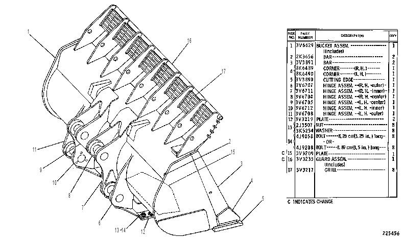 ROCK BUCKET GROUP 3V6628 CAT