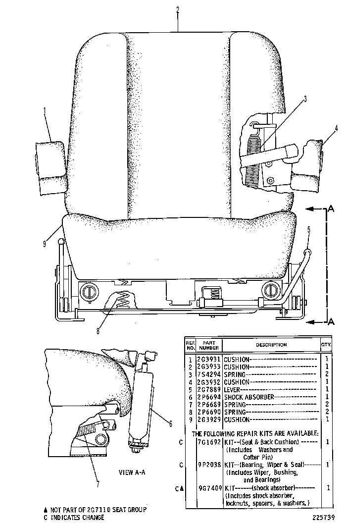 Сиденье 2G7110 CAT