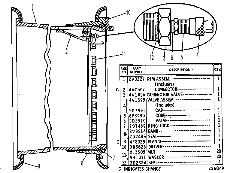 Обод съёмный 2V2392 CAT