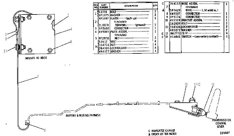 BACK-UP WARNING GROUP 3V6166 CAT