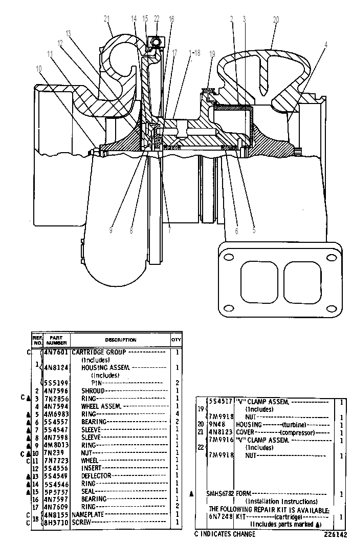 TURBOCHARGER GROUP 4N8882 CAT