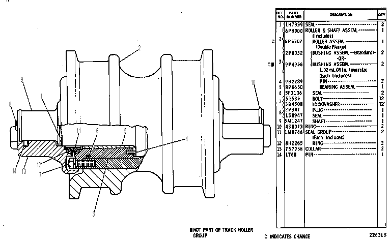 TRACK ROLLER GROUP 6P4898 CAT