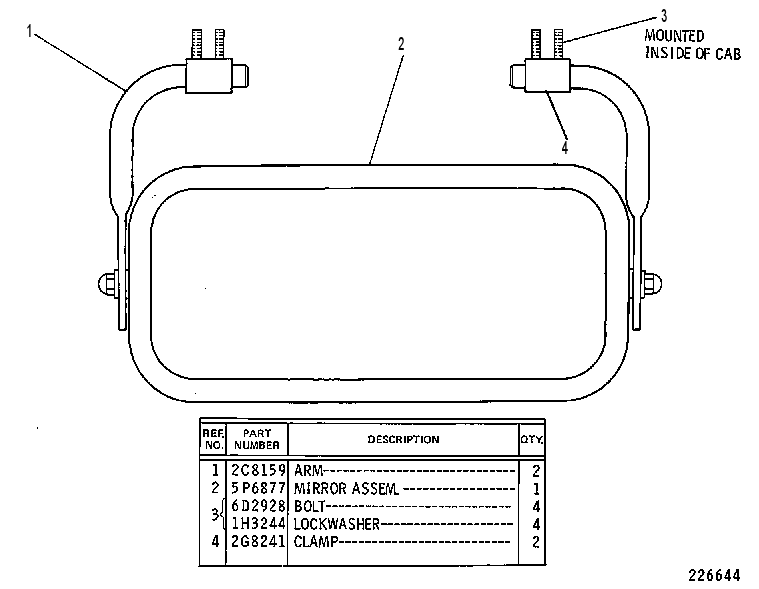 REAR VIEW MIRROR GROUP 2C8294 CAT