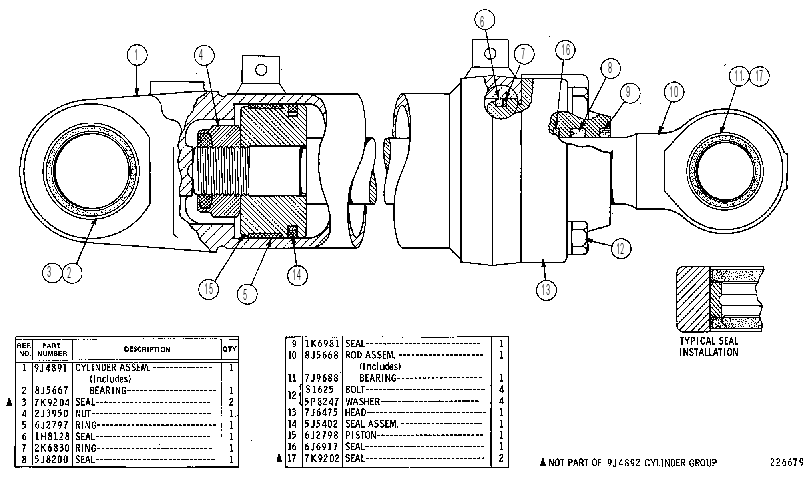 Цилиндр ковша 9J4892 CAT