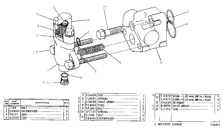 Клапан предохранительный 8J2057 CAT