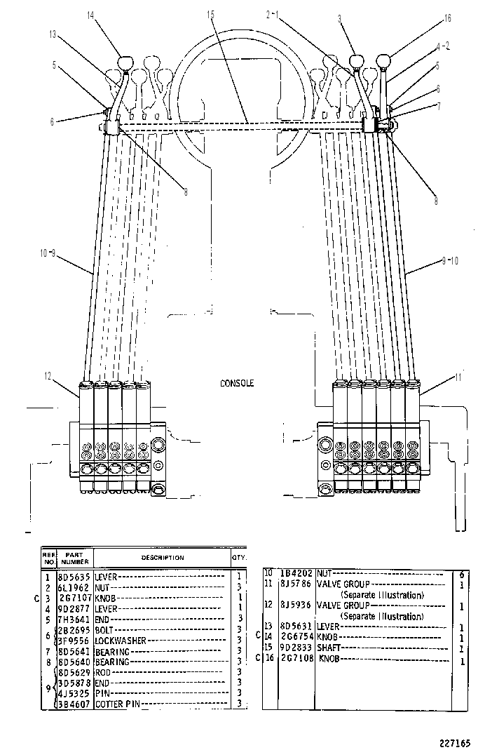 LINKAGE AND VALVE GROUP 2G7010 CAT
