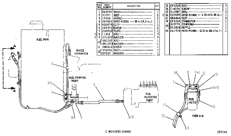 FUEL LINES GROUP 6G1630 CAT