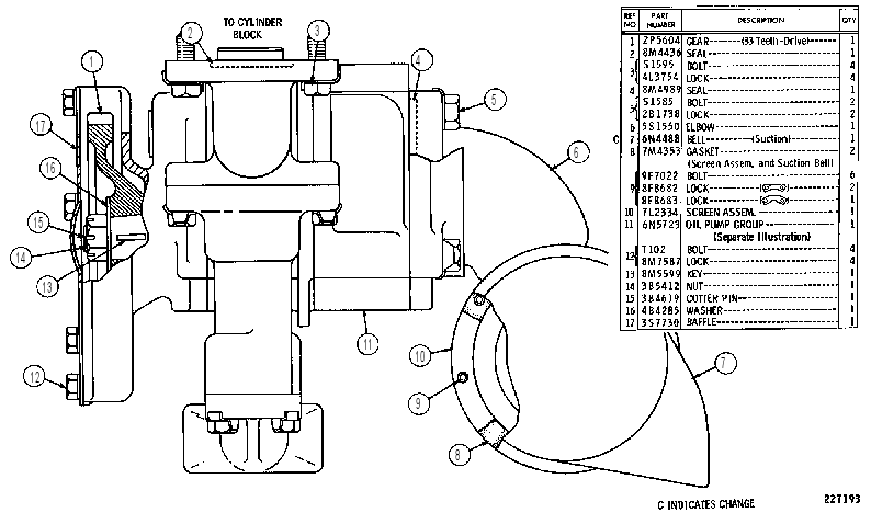 PUMP GP-OIL 6N5722 CAT