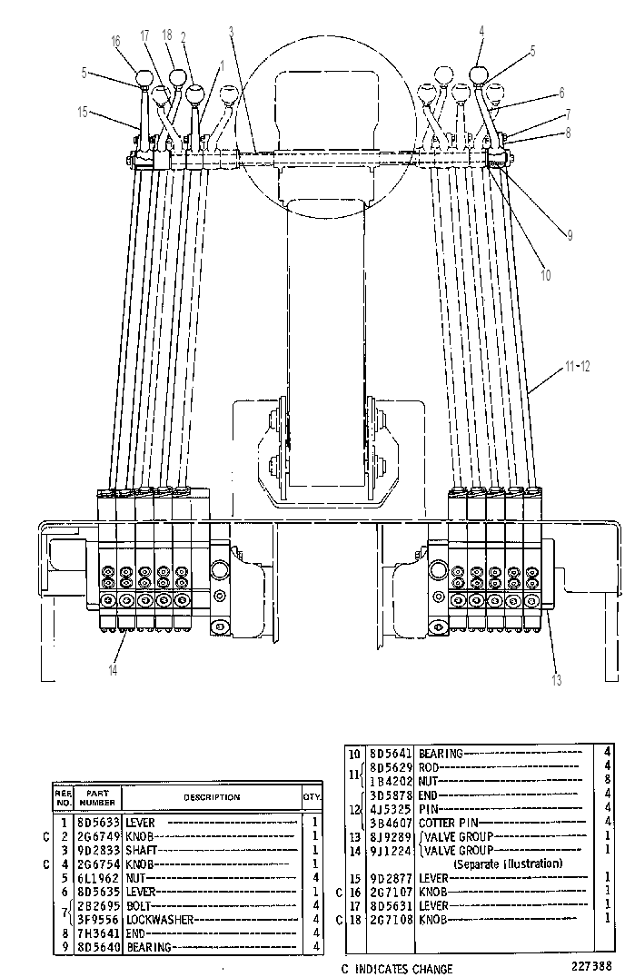 Клапан с тягой 9D5270 CAT