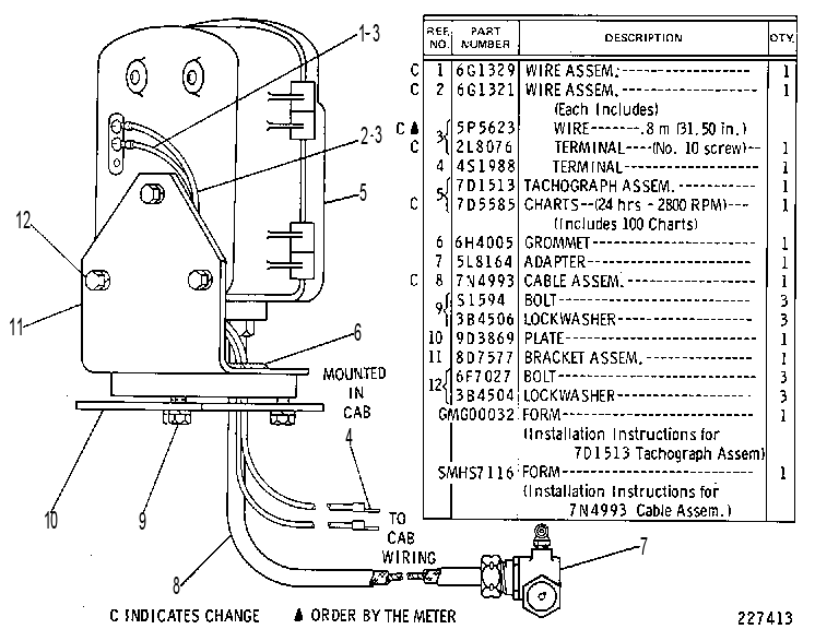 TACHOGRAPH GP 9D3960 CAT