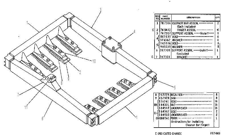 CLEANER BAR GROUP 7K6588 CAT