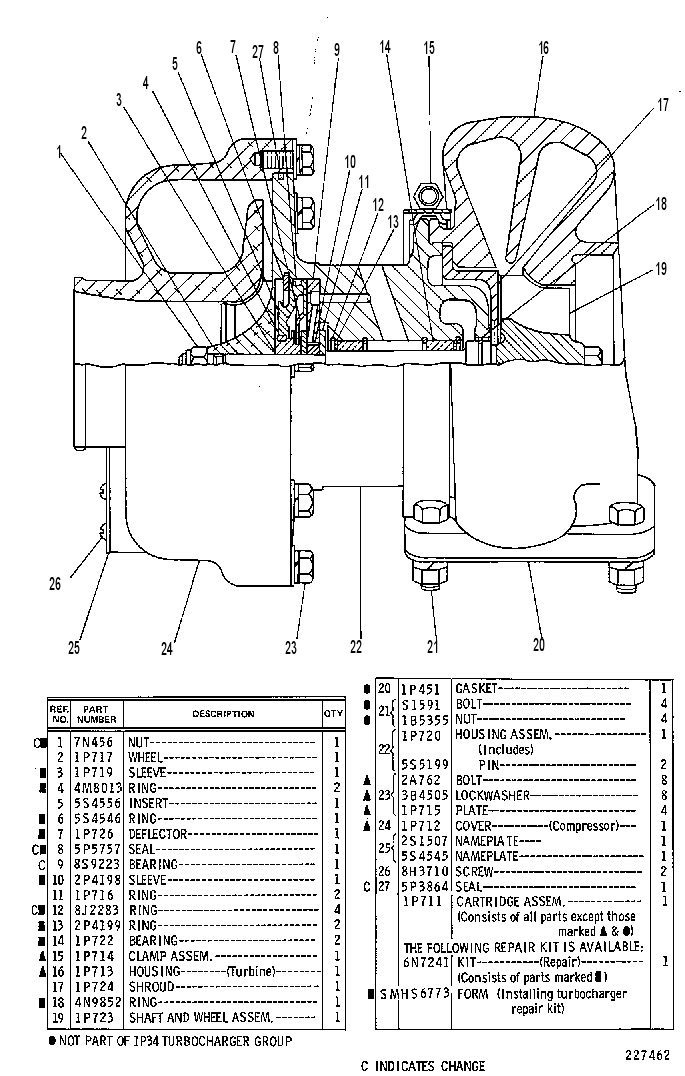 TURBOCHARGER GROUP 1P0034 CAT