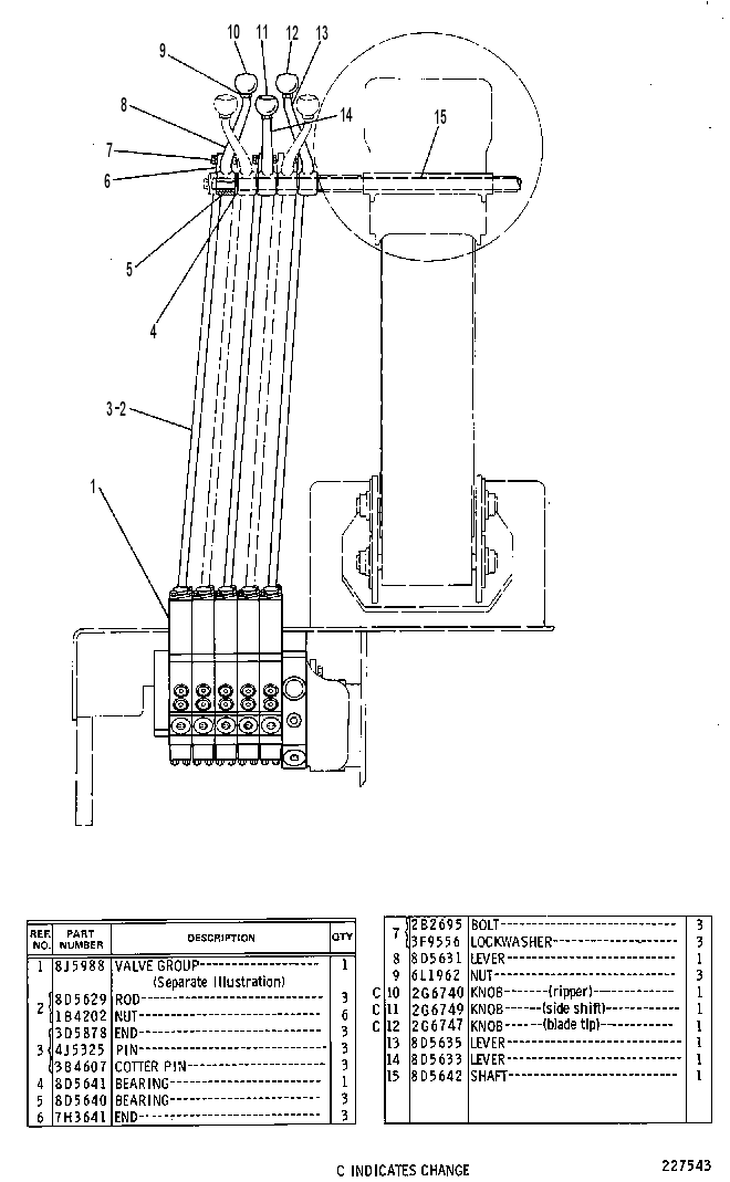 Клапан с тягой 9D6890 CAT