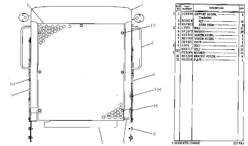 GUARD & SUPPORT GP-RADIATOR 8D5160 CAT