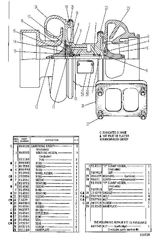 Турбокомпрессор 9L6758 CAT