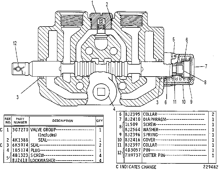 Клапан управляющий 8J6750 CAT