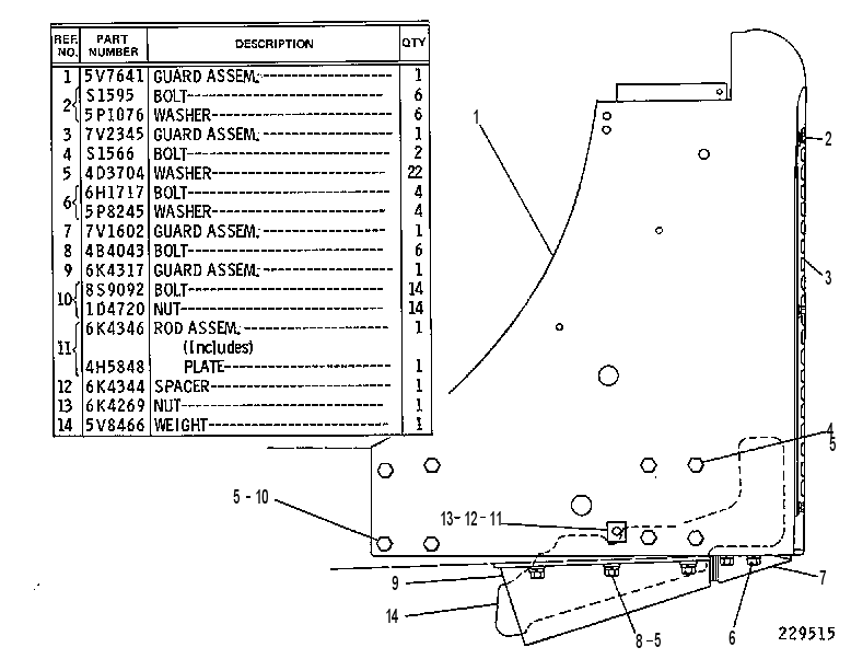 COUNTERWEIGHT & GUARD GP 5V8507 CAT