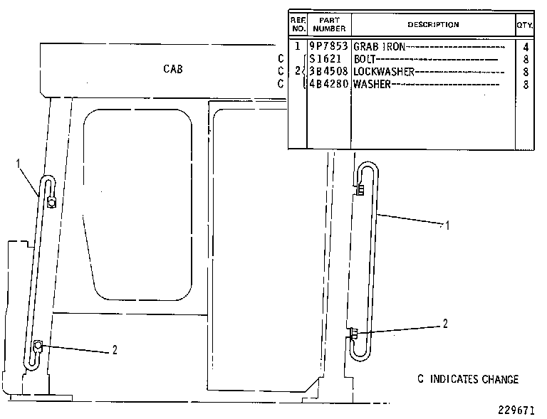 Поручень 4V2259 CAT