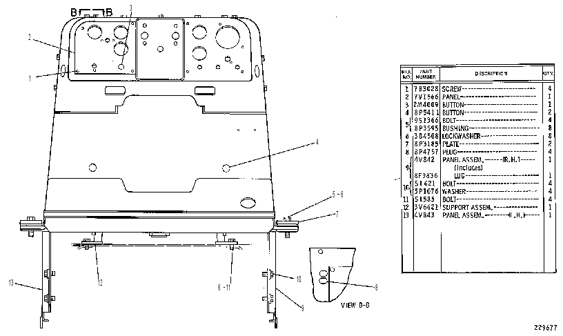 Капот с приборной панелью 5V7826 CAT
