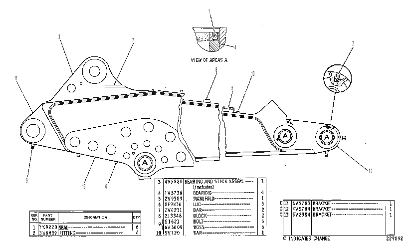 Рукоять обратной лопаты 4V5821 CAT