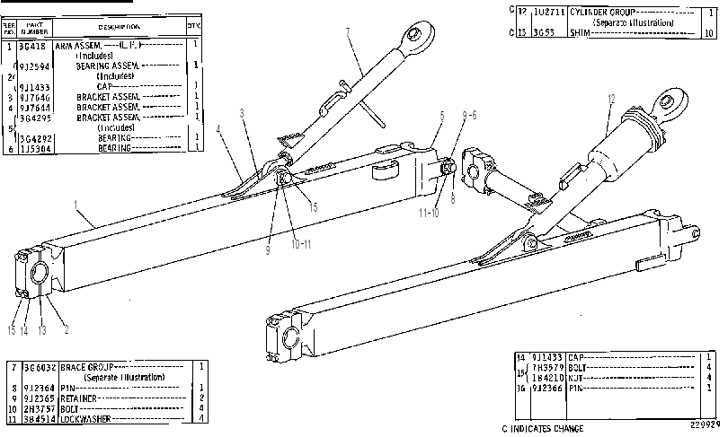 PUSH ARM GROUP 9J2656 CAT