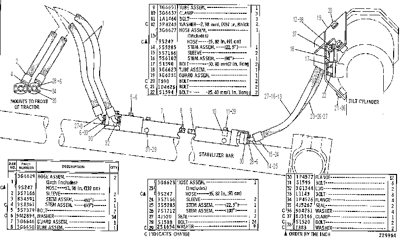 TILT CYLINDER LINES GROUP 3G6745 CAT