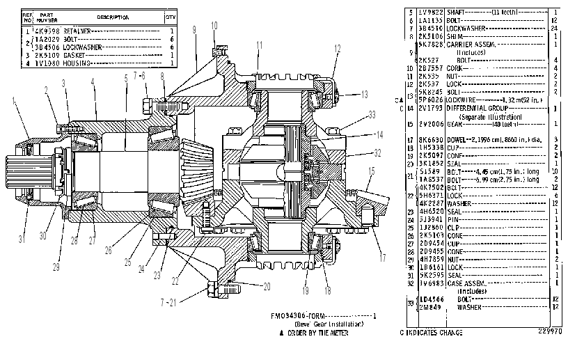 Дифференциал с конической передачей 1V6562 CAT