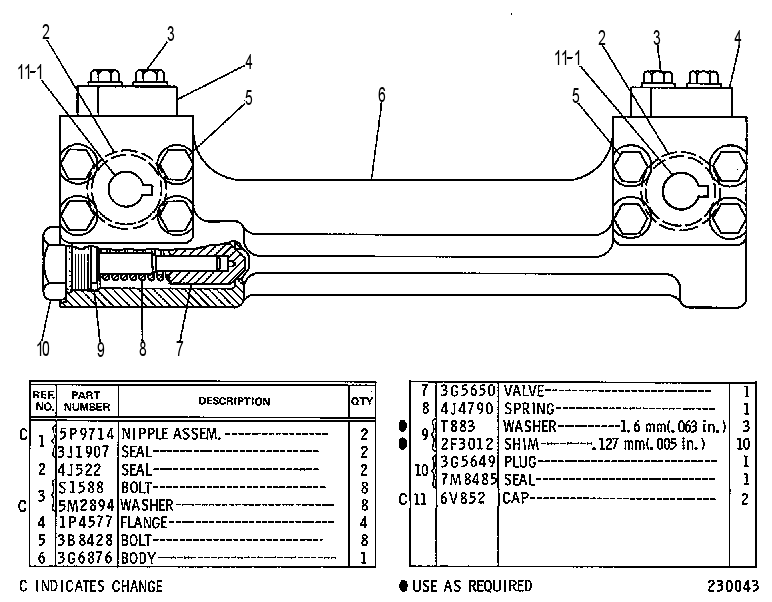 VALVE GP-BYPASS 3G6877 CAT