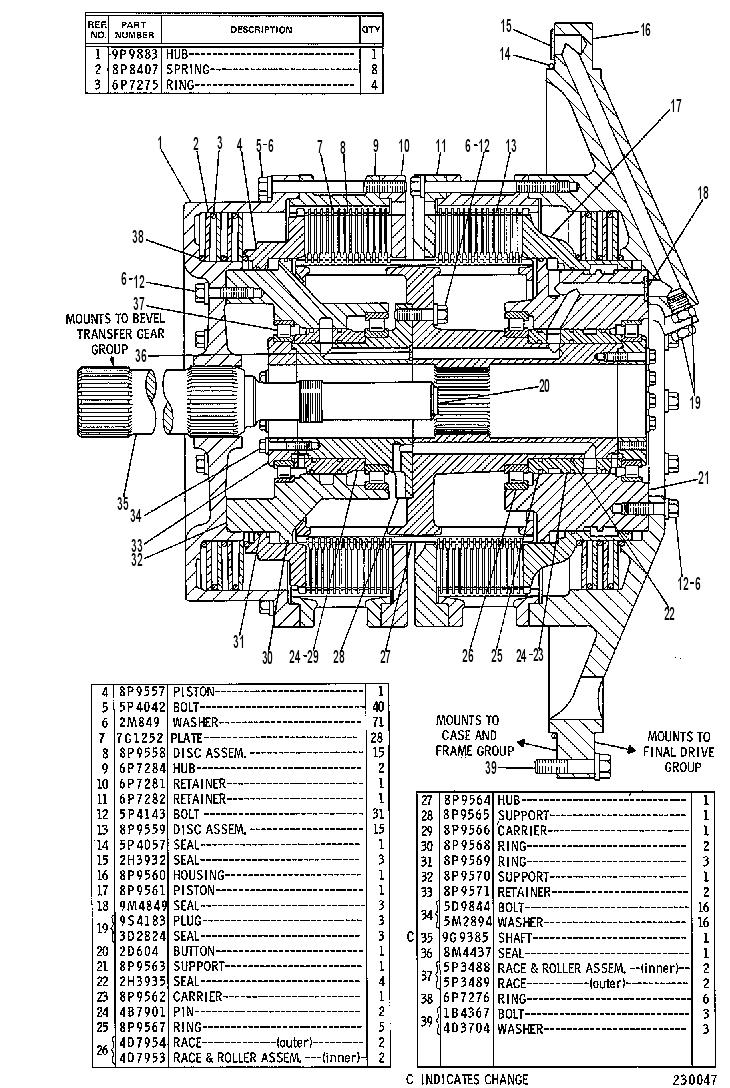 STEERING BRAKE AND CLUTCH GROUP 7G0060 CAT