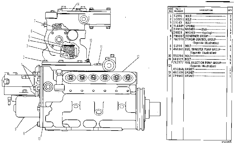 PUMP GP-GOV, FUEL INJ & TFR 6N3945 CAT