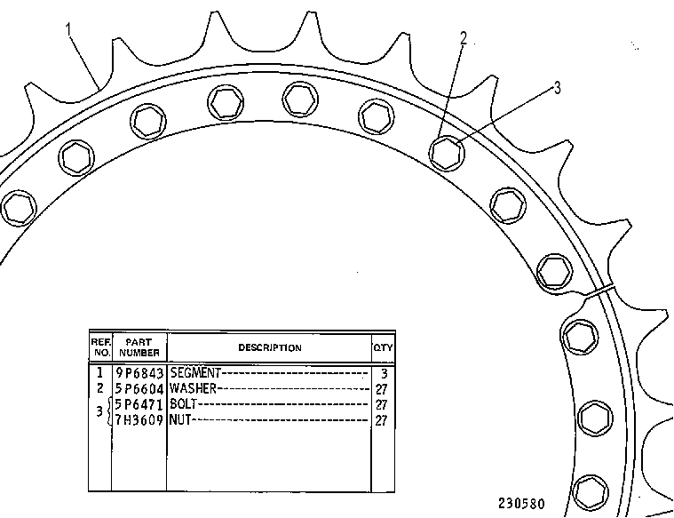 SEGMENT GP-SPROCKET 7G6846 CAT