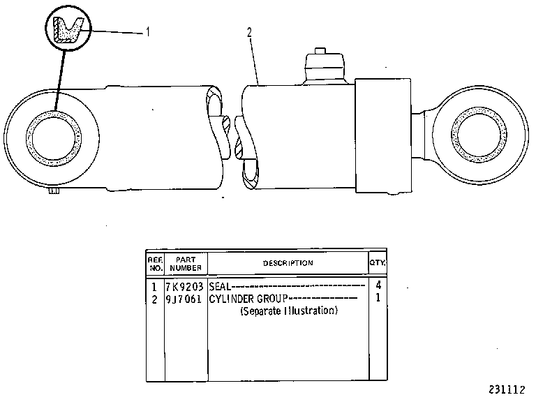 CYLINDER & SEAL GP 2V4230 CAT