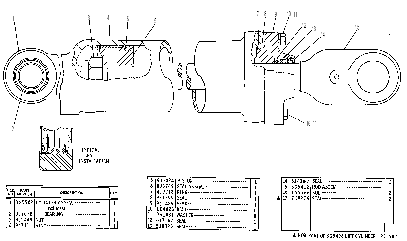 Цилиндр подъёма 3G5496 CAT